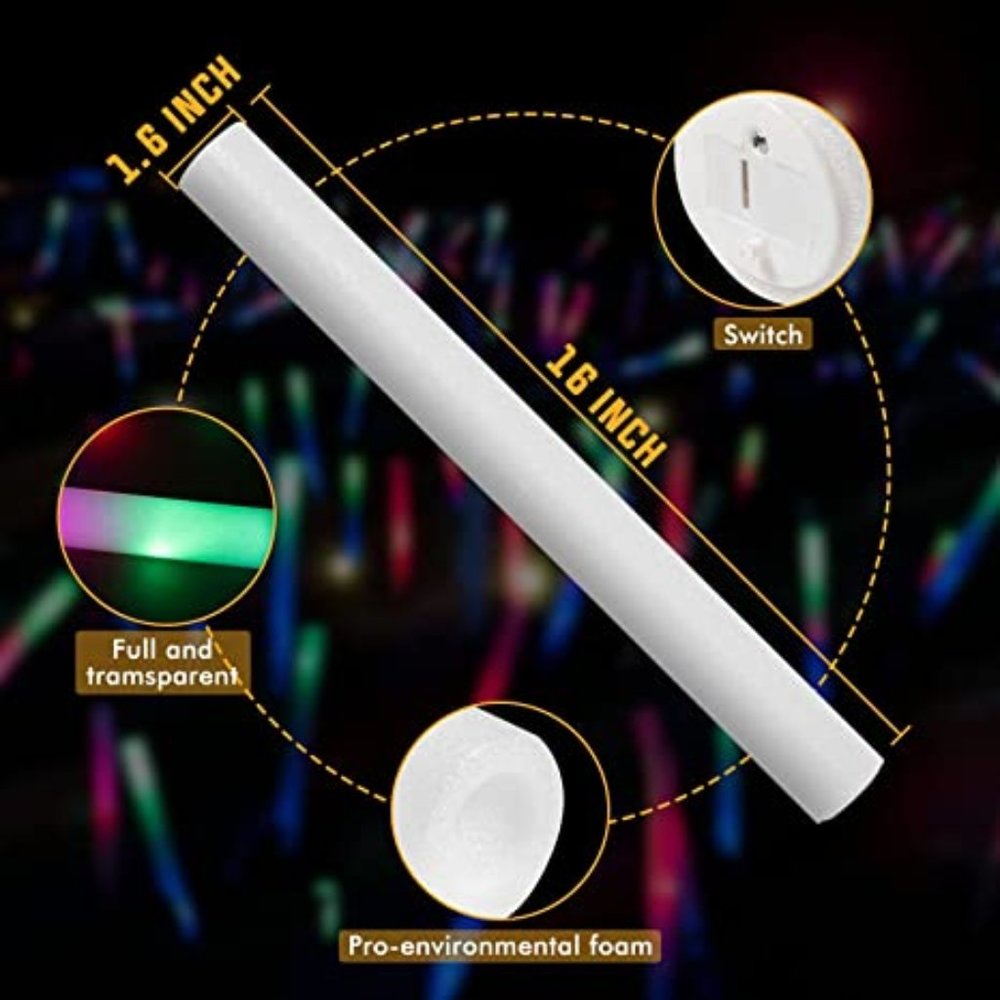 36 pcs - 16" LED Foam Glow Sticks